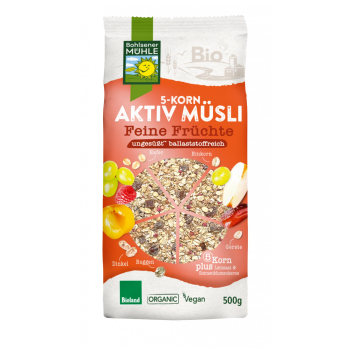 Müsli - 5 Korn Aktiv Müsli Feine Früchte 500g